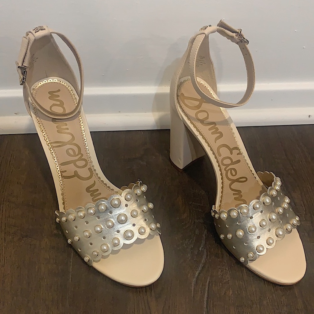 NEW Sam Edelman Heels Nude with Pearls size 8